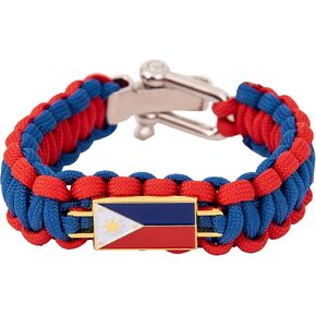 Desert Cactus Philippines Flag Paracord Bracelet - Adjustable Size (Paracord)