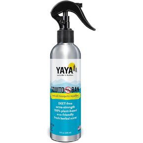 Squito Ban - Yaya Organics Mosquito Repellent, All Natural Bug Spray, Proven Effective, Family Friendly, Deet-Free | 8 ounces