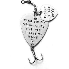 Father of The Bride Groom Fishing Lures Dad Gifts from Daughter Father in Law Fishing Hook Wedding Gift