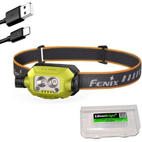 Fenix WH23R 600 Lumen USB rechargeable gesture/motion control spot/flood headlamp with EdisonBright accessory case bundle