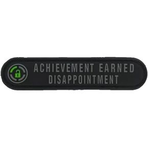 Achievement Earned Dissapointment Humor Tactical Patch (PVC Rubber - Hook Fastener Backing - 3.5 X 0.75 -wy8) for Backpacks, Range Bags, Clothes, Hats, and More…