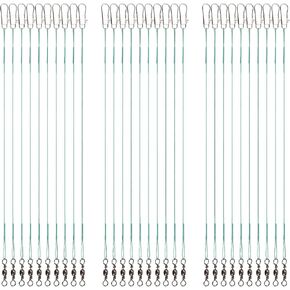 30pcs Fishing Leaders, Stainless Steel Fishing Line Leader Fishing Wire Leader Fishing Accessories, Connecting Fishing Tackle Lure or Hook, for Saltwater and Freshwater (Green) in Saudi Arabia
