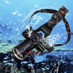 Rechargeable Aluminum Waterproof Diving Swimming Hiking Camping Hunting Fishing Headlamp Underwater 1800 Lumen Safety Head Light Flashlight