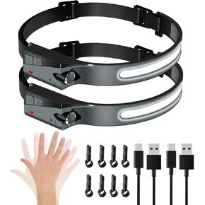 Rechargeable Headlamp, 2 Pack LED Headlamp Flashlight Wide Beam Lightweight Headlamps, 1200 lumen 230 Head Lamp for Adults, Bright Head Lights for Forehead, 5Mode Headlamp for Camping, Cycling,Running