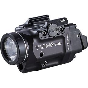 Streamlight 69419 TLR-8 Sub 500-Lumen Compact Rail-Mounted Tactical Weapon Light with Integrated Red Aiming Beam Exclusively for SA Hellcat, Black