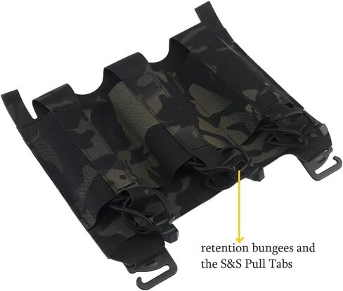 Triple Elastic Mag Front Flap,556 762 Tactical Vest Mag Pouch with G Hooks and Hook Backing in Saudi Arabia