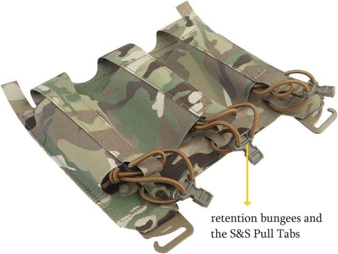 Triple Elastic Mag Front Flap,556 762 Tactical Vest Mag Pouch with G Hooks and Hook Backing in Saudi Arabia