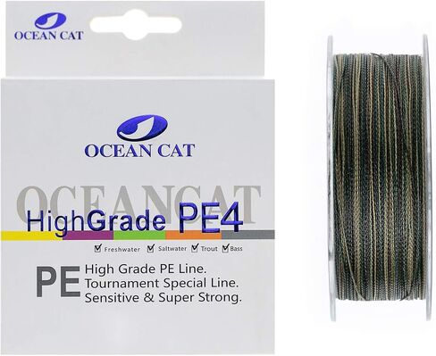 OCEAN CAT 4 Strands Braided Fishing Line Zero Stretch Smooth Smaller Diameter Abrasion Resistant Super Strong High Performance PE Fishing Line in Saudi Arabia