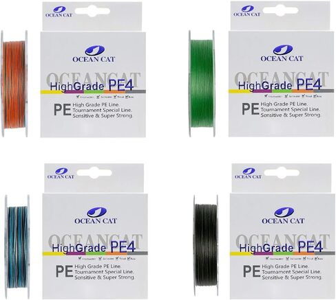 OCEAN CAT 4 Strands Braided Fishing Line Zero Stretch Smooth Smaller Diameter Abrasion Resistant Super Strong High Performance PE Fishing Line in Saudi Arabia