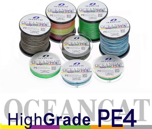 OCEAN CAT 4 Strands Braided Fishing Line Zero Stretch Smooth Smaller Diameter Abrasion Resistant Super Strong High Performance PE Fishing Line in Saudi Arabia