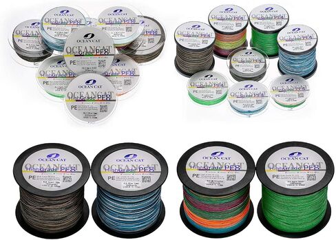 OCEAN CAT 4 Strands Braided Fishing Line Zero Stretch Smooth Smaller Diameter Abrasion Resistant Super Strong High Performance PE Fishing Line in Saudi Arabia