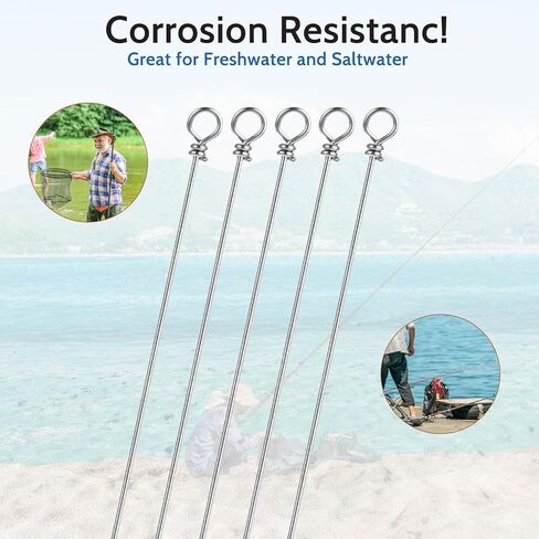 Fishing Looped Spinner Shaft, Stainless Steel Spinner Bait Wire Fishing Lure Making Supplies Fishing Lure Making Kit for Freshwater Bass Trout Walleye Salmon Catfish in Saudi Arabia