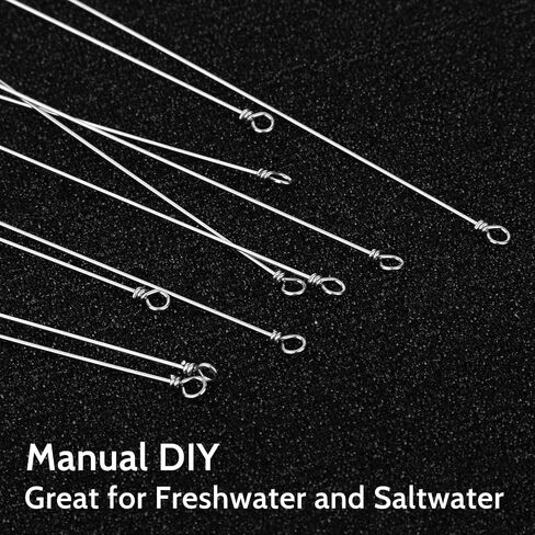 Fishing Looped Spinner Shaft, Stainless Steel Spinner Bait Wire Fishing Lure Making Supplies Fishing Lure Making Kit for Freshwater Bass Trout Walleye Salmon Catfish in Saudi Arabia