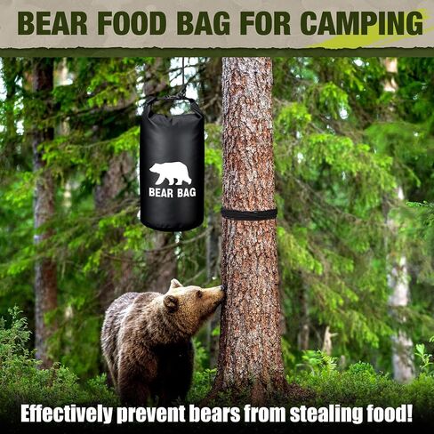 1 Set Bear Food Bag for Camping Ultralight Food Bag Hanging System Includes Waterproof Bear Bag, Nylon Ropes, Hooks for Camping Backpacking in Saudi Arabia