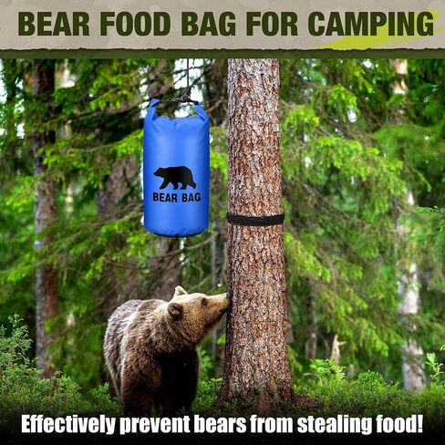 1 Set Bear Food Bag for Camping Ultralight Food Bag Hanging System Includes Waterproof Bear Bag, Nylon Ropes, Hooks for Camping Backpacking in Saudi Arabia