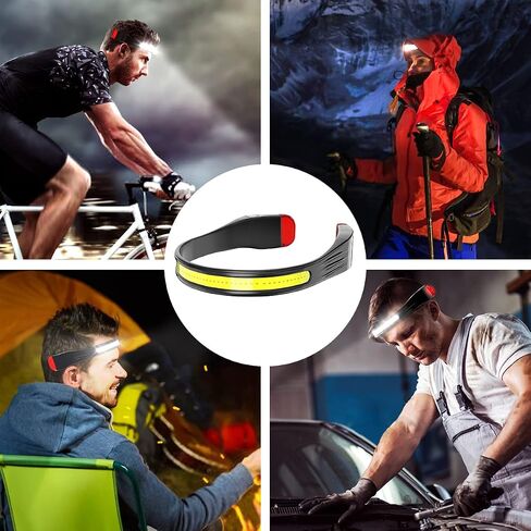 LED Headlamp, Rechargeable Headlamps with 230°Wide Beam Lightweight Head Lamp and Red Tail Light to Wear with 3 Lighting Modes Head Flashlight for Adults for Running, Hiking, Outdoors-Black in Saudi Arabia