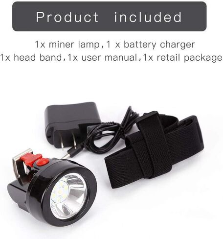 LED Mining Headlamp Waterproof Miner Light Rechargeable Miners Lamp KL2.8LM Explosion-Proof Cap Lights Coal Miner Night Coon Hunting Headlamp for Mining Hunting Hiking (Red Button) in Kuwait
