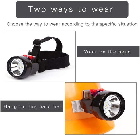 LED Mining Headlamp Waterproof Miner Light Rechargeable Miners Lamp KL2.8LM Explosion-Proof Cap Lights Coal Miner Night Coon Hunting Headlamp for Mining Hunting Hiking (Red Button) in Kuwait