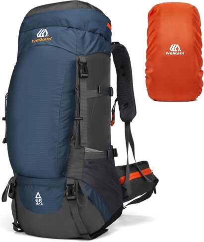 50L/60L/65L Waterproof Hiking Camping Backpack with Rain Cover, Lightweight Outdoor Sport Travel Daypack in Saudi Arabia