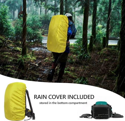 حقيبة ظهر للتخييم والمشي لمسافات طويلة مقاومة للماء 50L/60L/65L مع غطاء للمطر، حقيبة نهارية للسفر رياضية خفيفة الوزن في الهواء الطلق in Kuwait