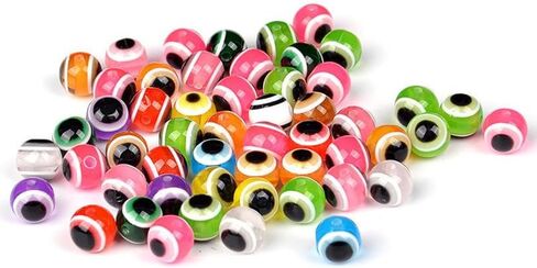OriGlam 100pcs Soft Lure Fisheye Bead Bean Artificial Lure Eyes Fishing Lure Eyes, Fly Tying Making Artificial Eyes 3D Fish Lure Eyes Holographic Lure Eyes DIY in Saudi Arabia