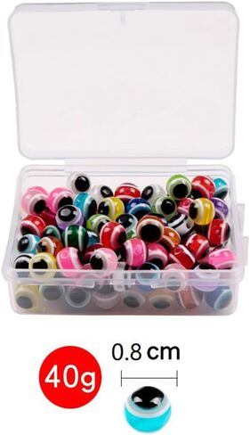 OriGlam 100pcs Soft Lure Fisheye Bead Bean Artificial Lure Eyes Fishing Lure Eyes, Fly Tying Making Artificial Eyes 3D Fish Lure Eyes Holographic Lure Eyes DIY in Saudi Arabia