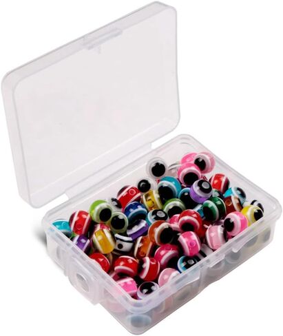 OriGlam 100pcs Soft Lure Fisheye Bead Bean Artificial Lure Eyes Fishing Lure Eyes, Fly Tying Making Artificial Eyes 3D Fish Lure Eyes Holographic Lure Eyes DIY in Saudi Arabia