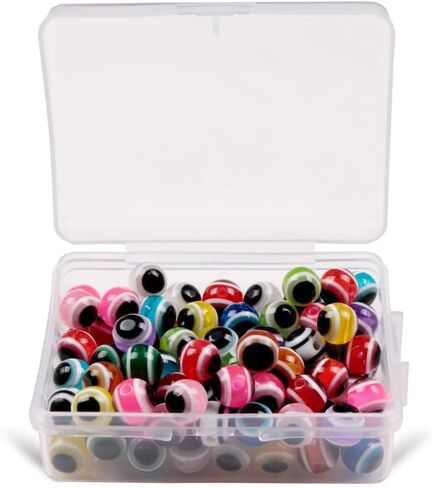 OriGlam 100pcs Soft Lure Fisheye Bead Bean Artificial Lure Eyes Fishing Lure Eyes, Fly Tying Making Artificial Eyes 3D Fish Lure Eyes Holographic Lure Eyes DIY in Saudi Arabia
