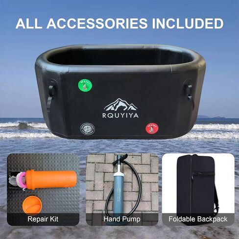 Ice Bath Tub for Athletes XL Ice Plunge Tub Compatible Water Chiller with Inlet Outlet Connection,Lid,Ladder and Hand Pump,Large Size Ice Pod for Athletes Fitness Fan to 6'9" in Saudi Arabia
