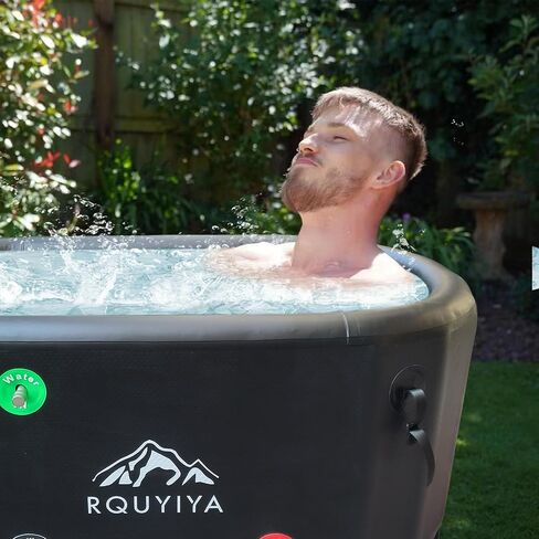 Ice Bath Tub for Athletes XL Ice Plunge Tub Compatible Water Chiller with Inlet Outlet Connection,Lid,Ladder and Hand Pump,Large Size Ice Pod for Athletes Fitness Fan to 6'9" in Saudi Arabia