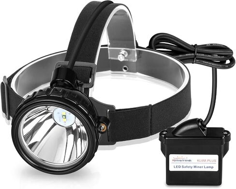 ضوء التعدين قابل لإعادة الشحن 1+2 LED مصباح أمامي لعمال المناجم، غطاء مقاوم للماء، مصباح آمن، انفجار السقف، ضوء عامل منجم الفحم للصيد، عامل منجم الفحم (KL8M.Plus-حجم كبير) in Kuwait
