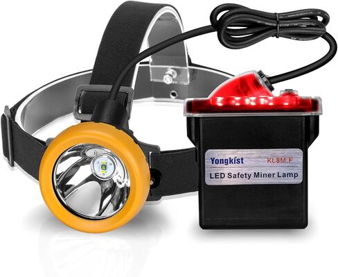 ضوء التعدين قابل لإعادة الشحن 1+2 LED مصباح أمامي لعمال المناجم، غطاء مقاوم للماء، مصباح آمن، انفجار السقف، ضوء عامل منجم الفحم للصيد، عامل منجم الفحم (KL8M.Plus-حجم كبير) in Kuwait