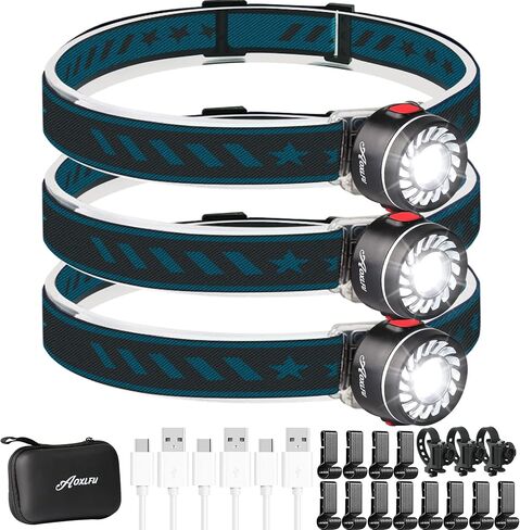 1PC LED Headlamp USB Rechargeable Head Lamp 7 Lighting Modes with Red Light,IPX4 Waterproof Ultra Bright Outdoor Headlamp Flashlight for Outdoor Camping, Bike,Running, Cycling,Climbing in Saudi Arabia