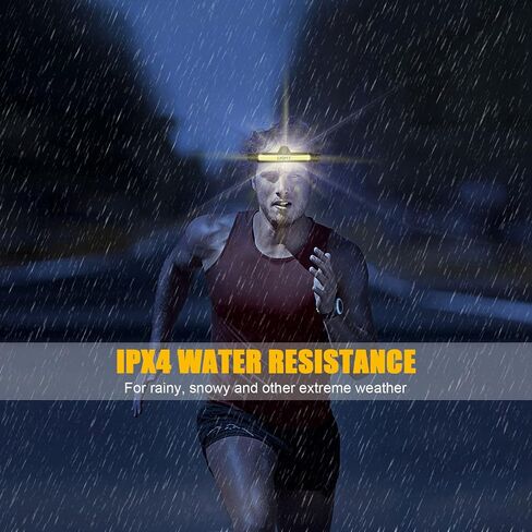 LED Rechargeable Headlamp Super Bright, IPX4 Water Resistant Lightweight Head Light with Motion Sensor for Adult, 6 Modes COB Head Flashlight with White+Red Lights for Camping/Fishing in Saudi Arabia