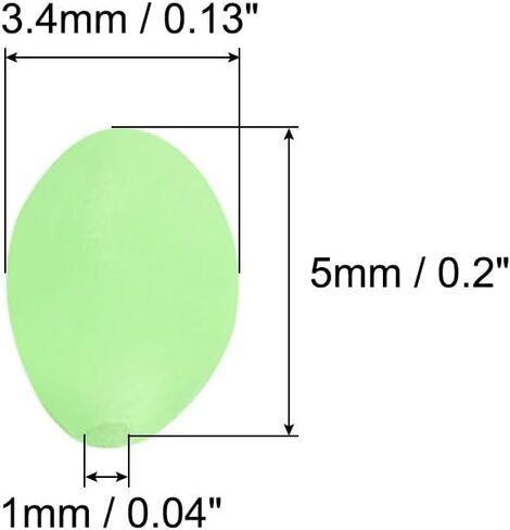 PATIKIL Luminous Fishing Beads Glow in The Dark 3.4mm, 100 Pieces Hard Plastic Lure Rigging Beads Round for Catfish Punch Bait Rigs Freshwater Saltwater, Green in Saudi Arabia