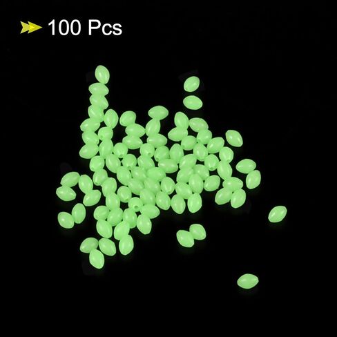 PATIKIL Luminous Fishing Beads Glow in The Dark 3.4mm, 100 Pieces Hard Plastic Lure Rigging Beads Round for Catfish Punch Bait Rigs Freshwater Saltwater, Green in Saudi Arabia