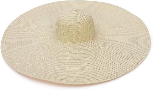 قبعة GEMVIE كبيرة الحجم من القش للنساء قبعة صيفية ذات حافة واسعة وقابلة للتعبئة من القش للشاطئ in Kuwait