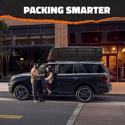 Mockins XXL 50 قدم مكعب 85 بوصة × 50 بوصة × 20 بوصة حقيبة حامل بضائع مقاومة للماء على السطح | حقيبة سقف السيارة ذات هيكل ناعم حامل بضائع لأعلى السيارة | حقيبة سقف قوية من الفينيل للتخزين العلوي للسيارة | حامل بضائع سقف السيارة in Kuwait