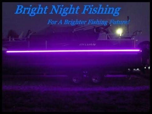 6 أقدام LED ضوء أسود ليلي لصيد السمك شريط LED للأشعة فوق البنفسجية قارب باس الصيد 12 فولت تيار مستمر عائم كاياك جون قارب خط فلورسنت متوهج (6 أقدام) in Saudi Arabia