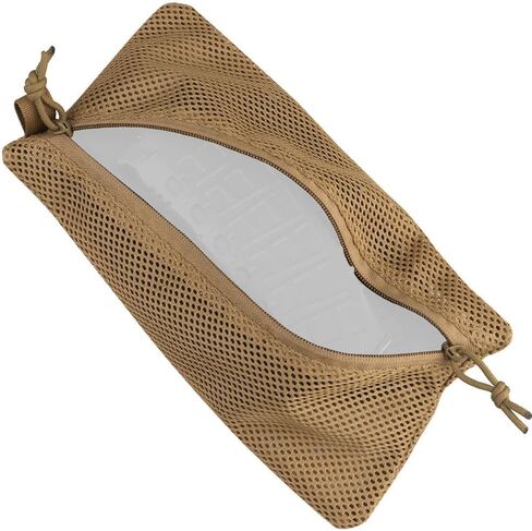 2 قطعة حقيبة تكتيكية للحمل بسحاب شبكي، إدراج منظم أدوات إدارة الحقيبة منظم السفر EDC حقيبة أدوات الزينة مجموعة حقيبة تخزين 12 × 6 بوصة (أسمر) in Kuwait