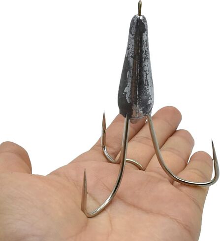 4 Pack Treble Fishing Hooks Weighted Treble Hooks Snagging Weighted Treble Bunker Snag Hooks（3 Sizes） in Saudi Arabia