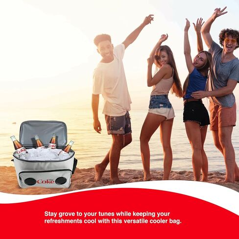 Diet Coke Bluetooth Speaker Bag - Rechargeable Long Playtime Battery, Stereo Sound, Multi Zipped Pockets & Adjustable Shoulder Strip for Indoor & Outdoor Parties (Diet Coke, Cooler Bag) in Saudi Arabia
