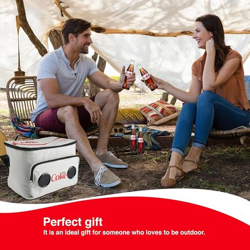 Diet Coke Bluetooth Speaker Bag - Rechargeable Long Playtime Battery, Stereo Sound, Multi Zipped Pockets & Adjustable Shoulder Strip for Indoor & Outdoor Parties (Diet Coke, Cooler Bag) in Saudi Arabia