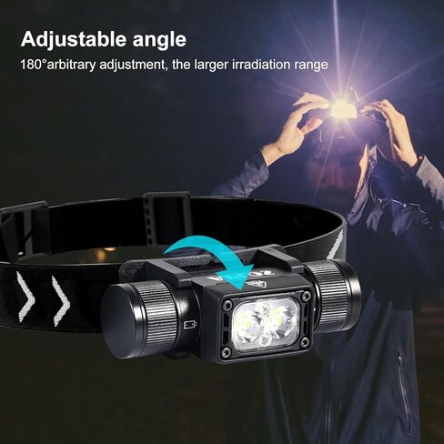 APLOS H340 headlamps led rechargeable-1500 Lumens lightweight Headlamp with 180° Swivel Base, Super Bright led headlamp rechargeable with Red Light Mode in Kuwait