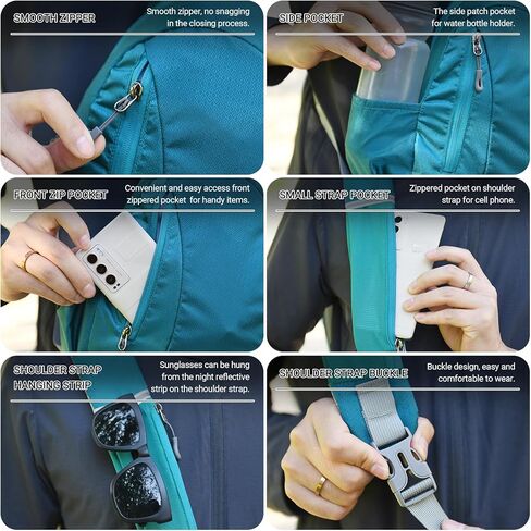 Peicees Sling Bags Men Women Shoulder Backpack Small Cross Body Chest Sling Backpack, Black in Kuwait