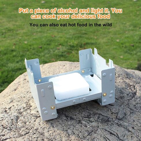 Folding Mini Pocket Stove & Emergency Portable Ultralight Camp Stoves for Backpacking, Camping, Emergency Prep Fit for Pans, Ultralight Pocket Stove(95 X 75Mm) in Saudi Arabia