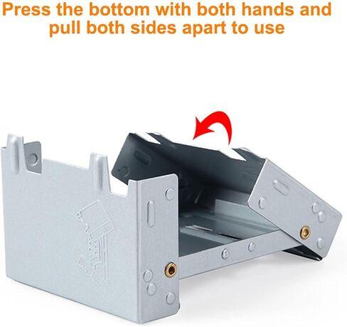 Folding Mini Pocket Stove & Emergency Portable Ultralight Camp Stoves for Backpacking, Camping, Emergency Prep Fit for Pans, Ultralight Pocket Stove(95 X 75Mm) in Saudi Arabia