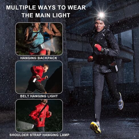 Kitness Powerful Separation LED Headlamp Portable Rechargeable Multifunction Headlight with External Side Light for Camping Hunting Fishing Outdoor (Yellow Light) in Saudi Arabia