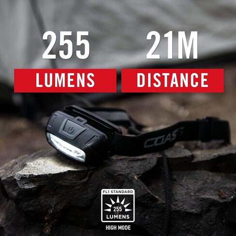 Coast® FL13 255 Lumen Dual Color (White & Red) LED Headlamp, Batteries & Hard Hat Clips Included, Red in Saudi Arabia