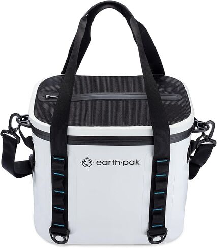 Earth Pak Heavy Duty Waterproof 20-Can Soft Cooler Bag for Camping, Kayaking, Beach Trips - Mesh Bag Insert Included (Light Grey, 20 Can) in Kuwait